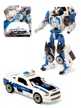 Робот «Полицейская машина», с металлическими элементами, трансформируется