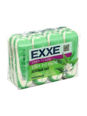 Туалетное мыло косметическое EXXE 1+1 «Зелёный Чай» 4×75 г