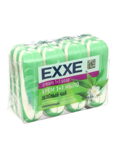 Туалетное мыло косметическое EXXE 1+1 «Зелёный Чай» 4×75 г