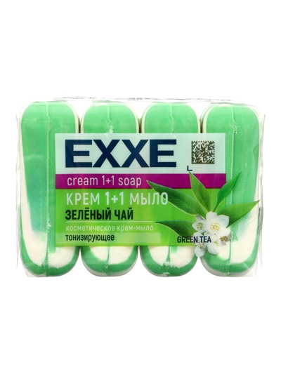 Туалетное мыло косметическое EXXE 1+1 «Зелёный Чай» 4×75 г