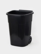 УЦЕНКА Бак для мусора, 65 л, 52.5×46.5×66 см, без крышки, на колёсиках, чёрный, зелёный - Фото 2