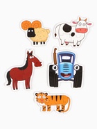 Макси - пазлы в металлической копилке с замочком «Синий трактор» 10952684