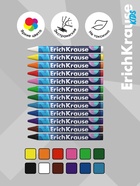 Восковые мелки 12 цветов, ErichKrause Kids Space Animals, трёхгранные - Фото 2