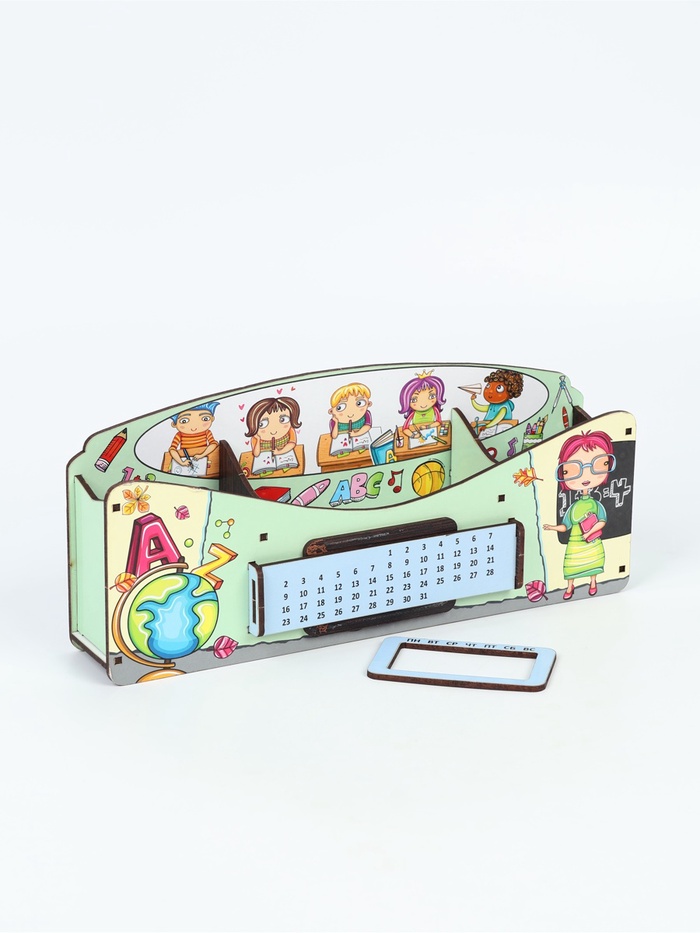 УЦЕНКА Органайзер для канцелярских предметов "Выбор отличницы", вечный календарь, цветной, - Фото 1