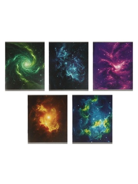 Тетрадь 12 листов в линейку Calligrata «Космос», обложка мелованный картон, 5 в МИКС