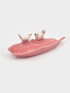 УЦЕНКА Блюдо сервировочное «Птички на листочке», 21×8×5 см, керамика, розовое - Фото 2