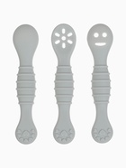 Ложка детская для прикорма, силикон, набор 3 шт., серый M&B - Фото 3