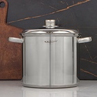 Кастрюля Катунь «Гретта», 7.3 л, d=22 см, капсульное дно, индукция, нержавеющая сталь, AISI - 201 - Фото 8