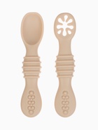 Ложка детская для прикорма, силикон, набор 2 шт., бежевый M&B - Фото 1