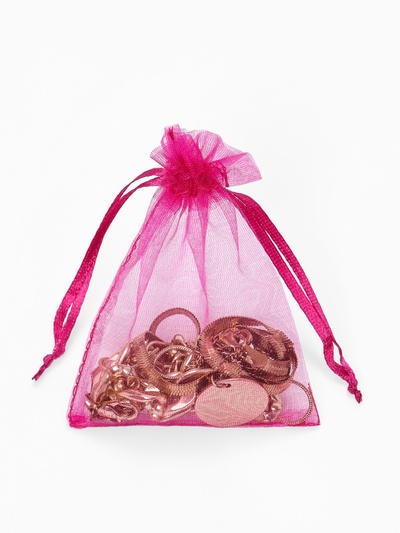 Набор мешочков подарочных 100 шт. 7×9 см, малиновый
