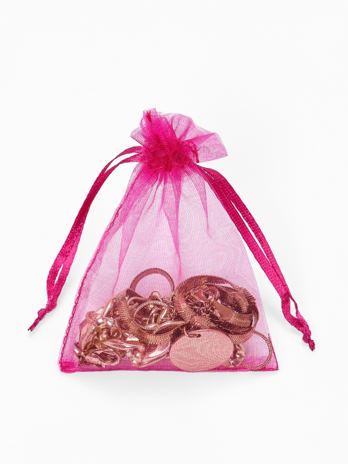 Набор мешочков подарочных 100 шт. 7×9 см, малиновый - Фото 1