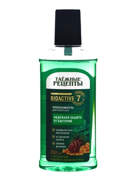 Ополаскиватель для рта Таёжные рецепты с экстрактом кедровых орешков и мятой, 250 мл