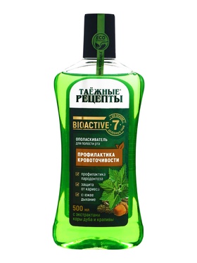 Ополаскиватель для полости рта Таежные рецепты, кора дуба и крапива 500 мл