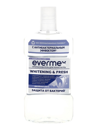 Ополаскиватель для рта Evermex Whitening& Fresh, 500 мл