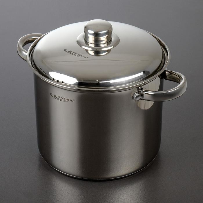 Кастрюля Катунь «Гретта», 5.7 л, d=20 см, капсульное дно, индукция, нержавеющая сталь, AISI - 201 - Фото 1