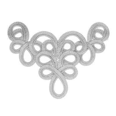 Вышивка декоративная, серебро, 2 шт.