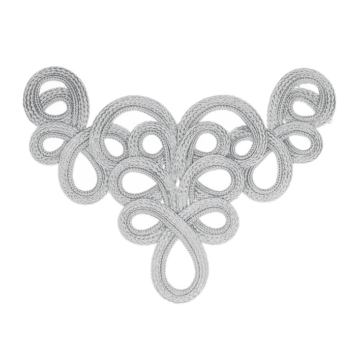Вышивка декоративная, серебро, 2 шт. - Фото 1