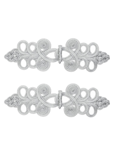 Вышивка декоративная, серебро, 22 см, 2 шт.