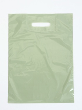 Пакет полиэтиленовый с вырубной ручкой, оливковый 30х40 см, 30 мкм