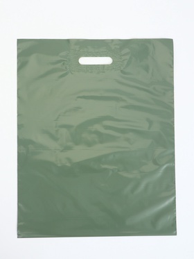 Пакет полиэтиленовый с вырубной ручкой, хаки 40х50 см, 60 мкм