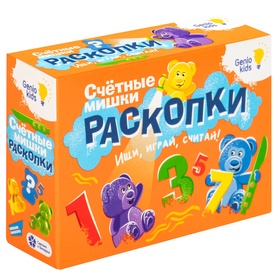 Набор для раскопок Dream Makers «Счетные мишки 2 в 1», 5 фигурок, 3 карточки с заданиями