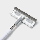 УЦЕНКА Окномойка с насадкой из микрофибры + велюр, стальная телескоп ручка 25х9х82(126) см 1102237 - Фото 5