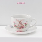 УЦЕНКА Сервиз чайный 12 пр «Зайка» 6 чашек 250 мл, 6 блюдец 15 см - Фото 2