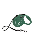 Рулетка Flexi New Classic tape S, до 15 кг, 5 м, лента, цвет оливковый - фото 809623249
