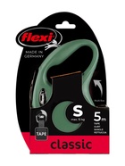Рулетка Flexi New Classic tape S, до 15 кг, 5 м, лента, цвет оливковый - фото 809623250