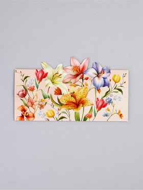 Конверт для денег формовой «Нежные цветы», 17,5 х10см