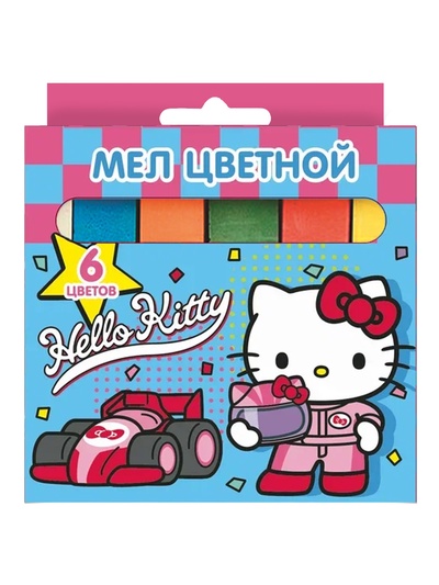 Мел цветной "Hello Kitty&friends", 6 шт, в картонной упаковке с европодвесом