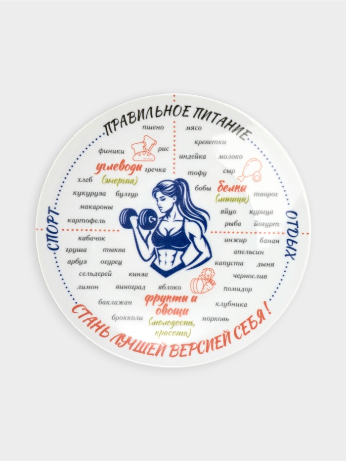 Тарелка гарвардская Добрушский завод «Её тарелка», d=24 см, фарфор, белая