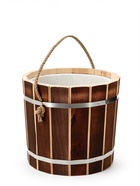 Ведро-запарник для бани и сауны «Добрыня», 15 л, деревянное, пластиковая вставка, ручка-верёвка - Фото 2