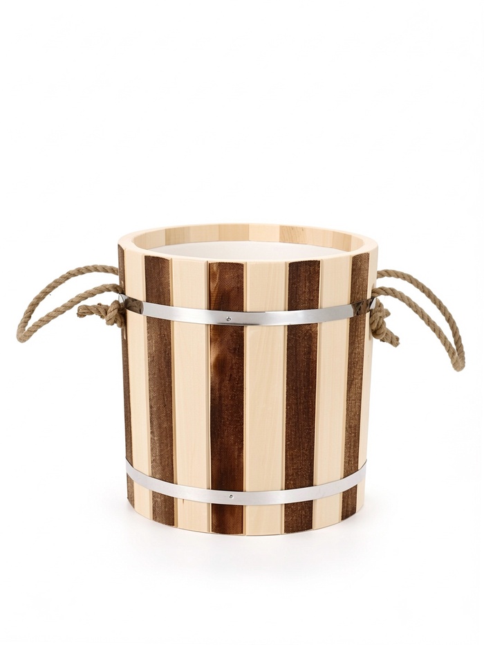 Ведро-запарник для бани и сауны «Термо», 10 л, деревянное, пластмассовая вставка - Фото 1