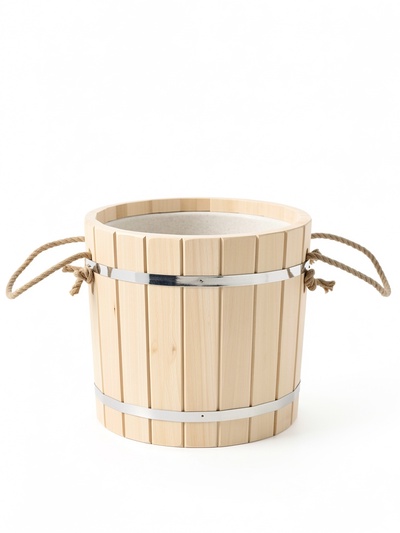 Ведро-запарник для бани и сауны, 15 л, деревянное, пластмассовая вставка