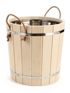 Ведро-запарник для бани и сауны, 20 л, деревянное, нержавеющая вставка - Фото 2