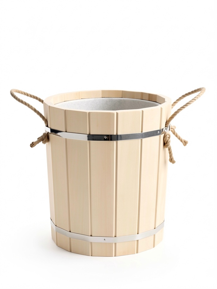 Ведро-запарник для бани и сауны, 20 л, деревянное, пластмассовая вставка - Фото 1