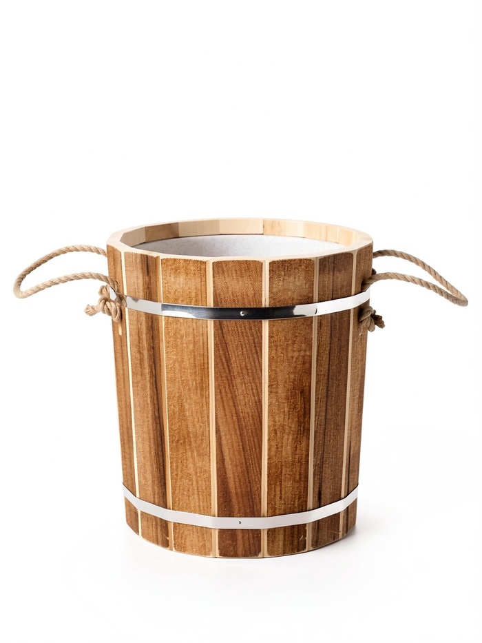 Ведро-запарник для бани и сауны «Добрыня», 20 л, деревянное, пластмассовая вставка - Фото 1