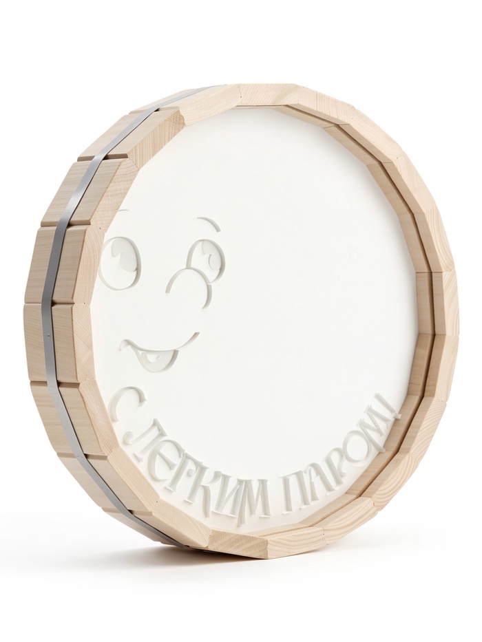 Зеркало для бани «С лёгким паром», d=39 см