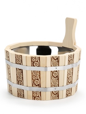 Шайка из липы, 3 л, с нержавеющей вставкой 