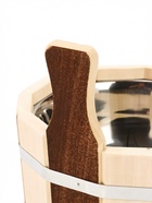 Шайка для бани и сауны «Термо», 3 л, деревянная, нержавеющая вставка - Фото 2