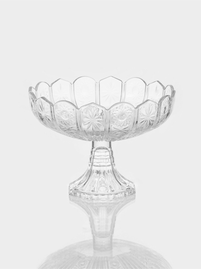 Фруктовница Kohan, d=21 см, стекло, прозрачная