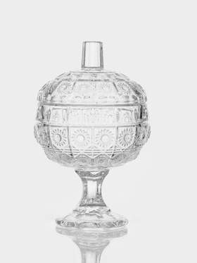 Сахарница, h=16.5 см, на ножке, стекло