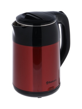 УЦЕНКА Чайник электрический Sakura SA-2168MBR, металл, 1.8 л, черно-красный 11023389