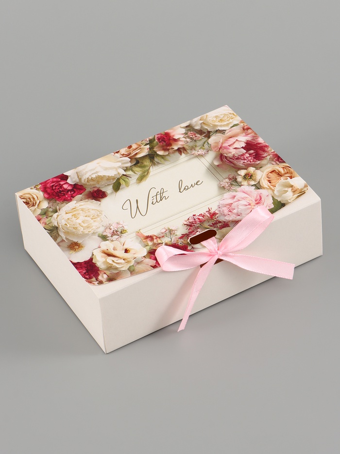 Складная коробка подарочная With love, 16.5 × 12 × 5 см