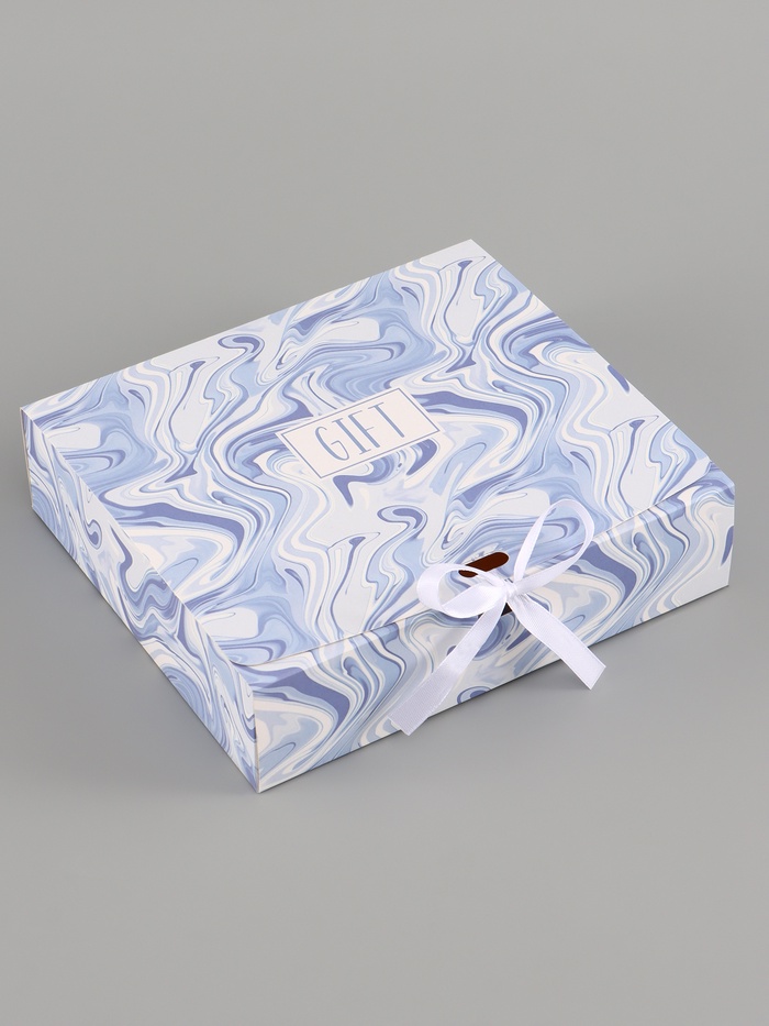 Коробка подарочная самосборная Gift, 20×18×5 см, с лентой