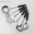 УЦЕНКА Набор кухонных принадлежностей «Ночь», 6 предметов, на подвесе, серебристый - Фото 5