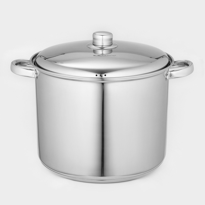 Кастрюля Катунь «Гретта», 13 л, d=28 см, капсульное дно, индукция, нержавеющая сталь, AISI - 201 - Фото 1