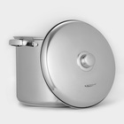 Кастрюля Катунь «Гретта», 13 л, d=28 см, капсульное дно, индукция, нержавеющая сталь, AISI - 201 - Фото 3