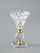 УЦЕНКА Подсвечник стекло на 1 свечу "Вазон с хрустальным шаром" 11х6х6 см - Фото 1